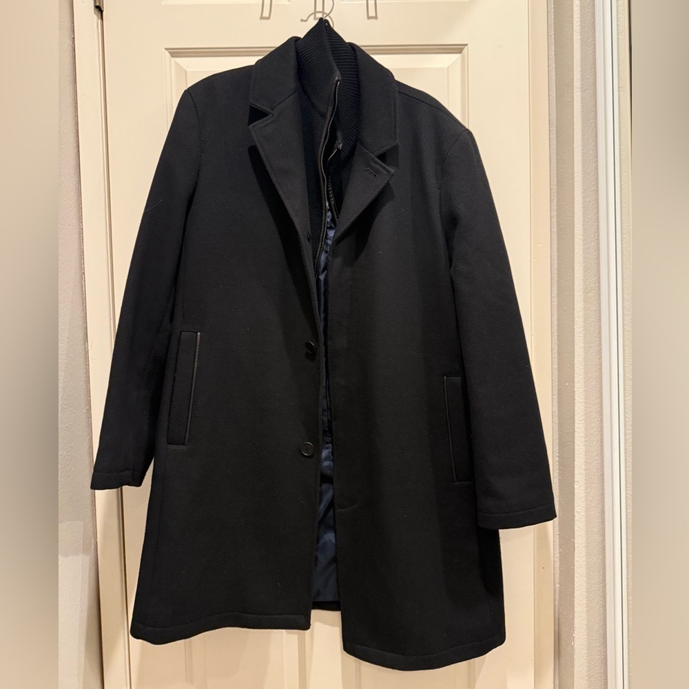 Cole Haan Men's Wool Coat Black L